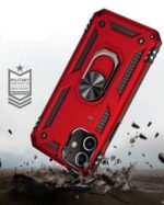 Apple iPhone 12 / iPhone 12 Pro Rood Ring Kickstand Telefoonhoesje - Afbeelding 7