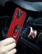 Apple iPhone 12 / iPhone 12 Pro Rood Ring Kickstand Telefoonhoesje