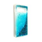 Samsung Galaxy S10 Plus blauw hart Hoesje Glitters Siliconen TPU Case BlingBling - Afbeelding 2