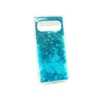 Samsung Galaxy S10 Plus blauw hart Hoesje Glitters Siliconen TPU Case BlingBling