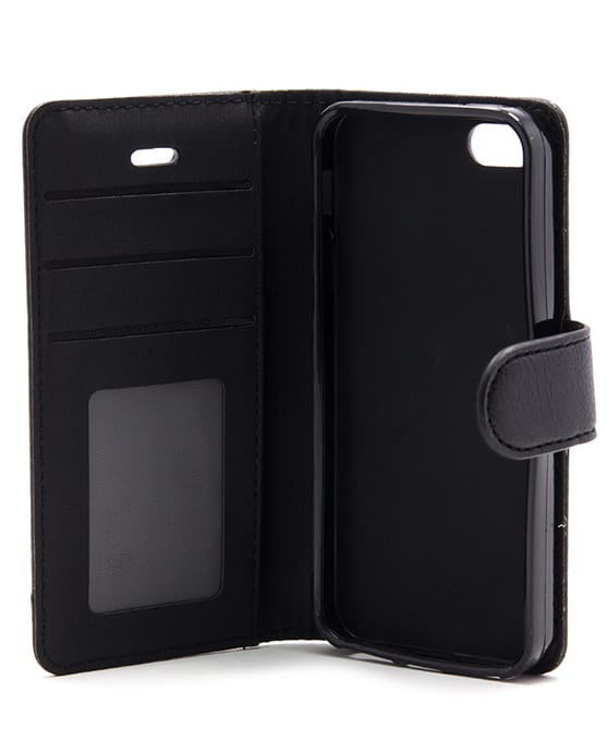 Bookcase-zwart-iphone-5-iphone-4-2 Apple iPhone 5/5S/5C/SE Bookcase zwart - Afbeelding 1