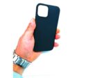Apple iPhone 12 Zwart Silicone achterkant hoesje - Afbeelding 2