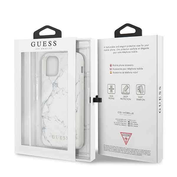 GUHCN61PCUMAWH-5-d Guess iPhone11 Marmer achterkant hoesje - Afbeelding 1