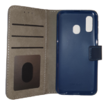 Samsung  Galaxy A10/M10 blauw boek hoesje met extra vakjes voor pasjes en brief geld