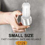 Autolader 2.4A Sneller 2xUSB Wit - Afbeelding 7