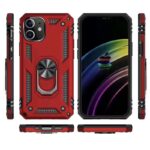 Apple iPhone 12 / iPhone 12 Pro Rood Ring Kickstand Telefoonhoesje - Afbeelding 5