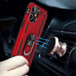 Apple iPhone 12 Pro Max Rood Ring Kickstand Telefoonhoesje - Afbeelding 3