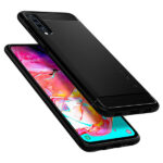 Samsung  Galaxy A70 Silicone Zwart Spigen Armor hoesje - Afbeelding 6